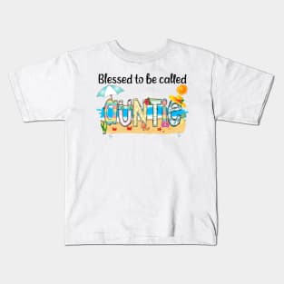 Blessed To Be Called Auntie Summer Beach Happy Mother's Kids T-Shirt